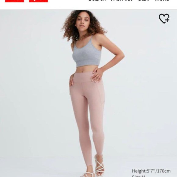 Uniqlo Airism Pocket Leggings Pink Rose - Picture 3 of 3